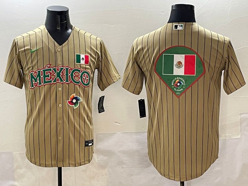 Men Mexico Blank Brown Stripe Joint Name 2025 Nike MLB Jersey style 14->more jerseys->MLB Jersey